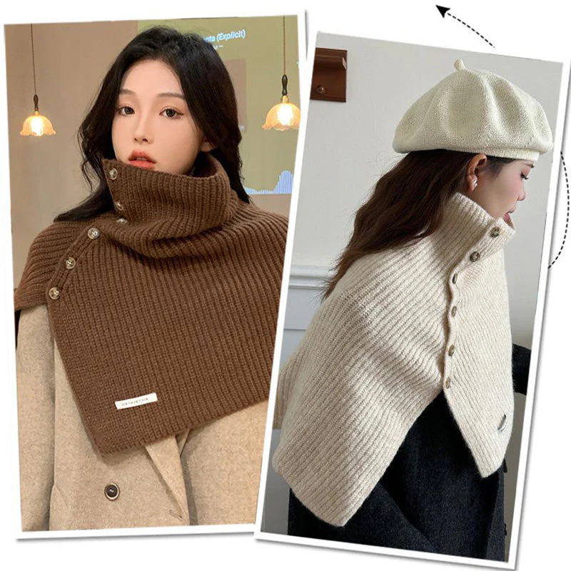 🔥Winter hot sale🔥Gift Choice - Multi-Purpose Buttoned Split Knit Shawl