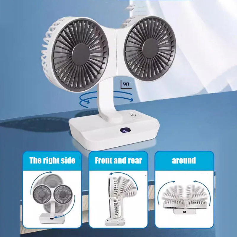 Desktop Oscillating Dual Head Fan