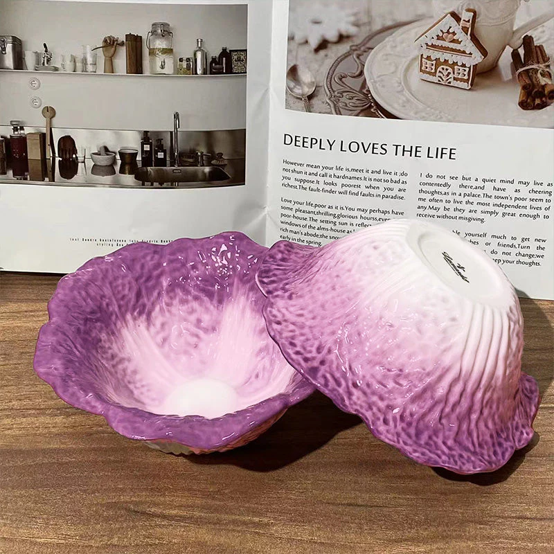 🥬 Cabbage Ceramic Art Dinner Plates✨