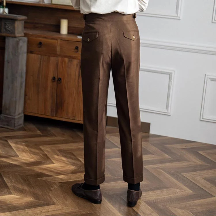 Men's Neapolitan Casual Formal Pants with Adjustable Waist