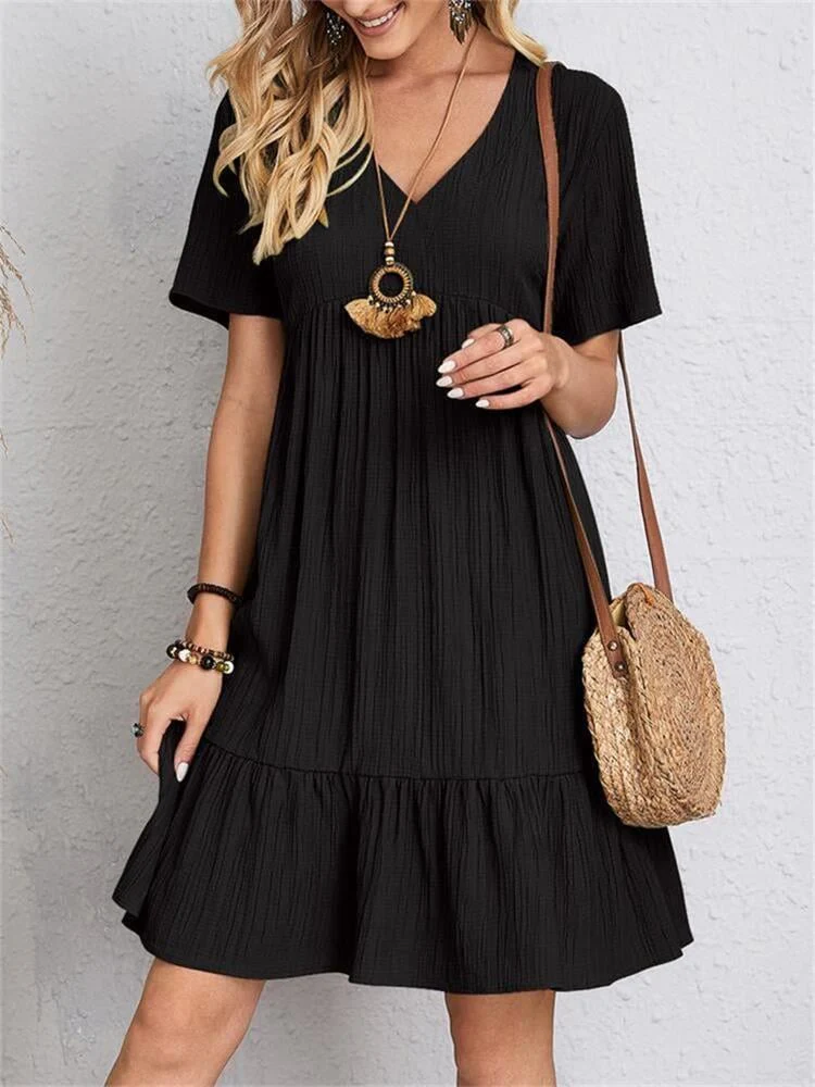 🎁Hot Sale 50% OFF⏳Retro V-neck Loose Casual Dress