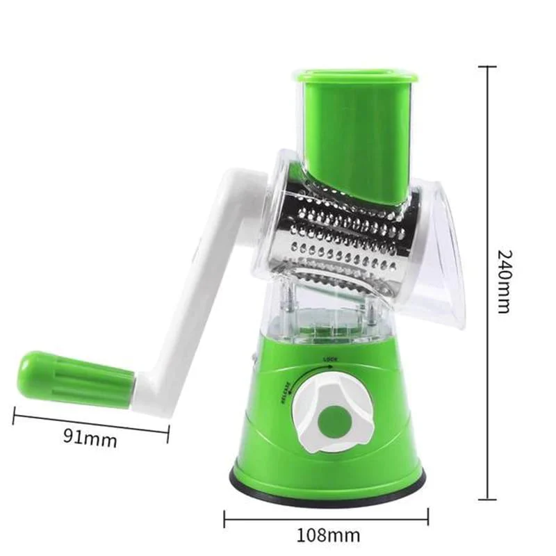 🔥kitchen Artifact🔥3 in 1 Rotary Cheese Grater Vegetable Slicer
