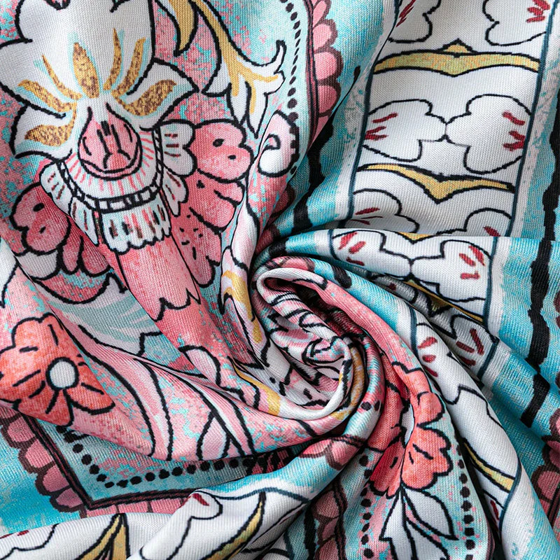 👗Women’s Retro Print V-Neck Sleeveless Maxi Dress