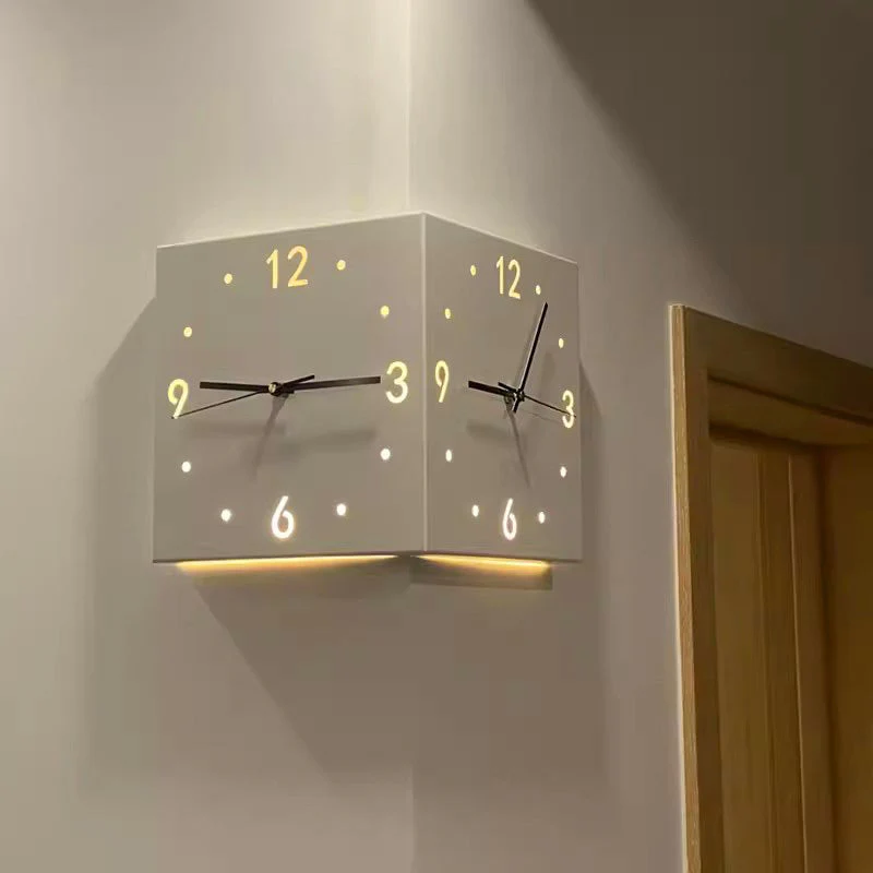 🔥The last day 40% OFF🔥Automatic Induction 3D Double-Sided Corner Wall Clock