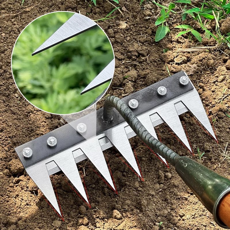 🔥Hot Sale🔥5/6/7/8 Teeth Carbon Steel Garden Weeding Rake