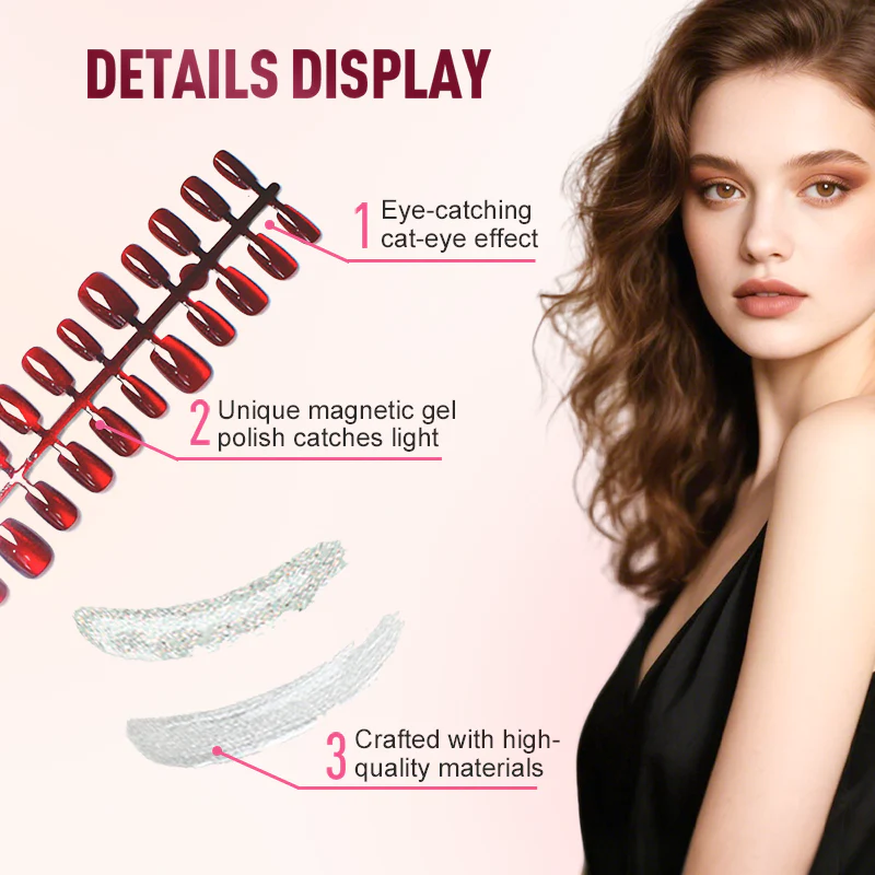 💫Cat Eye Press-On Nails Set – 3 Sizes