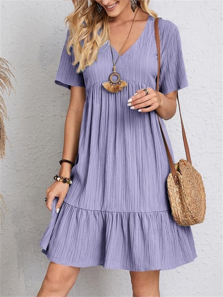 🎁Hot Sale 50% OFF⏳Retro V-neck Loose Casual Dress