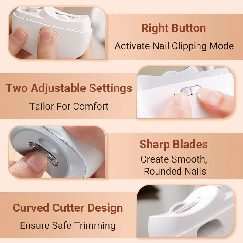 🎁 Hot Sale 49%OFF🔥3 in 1 Automatic Electric Nail Clipper with Polishing【Safe and convenient】