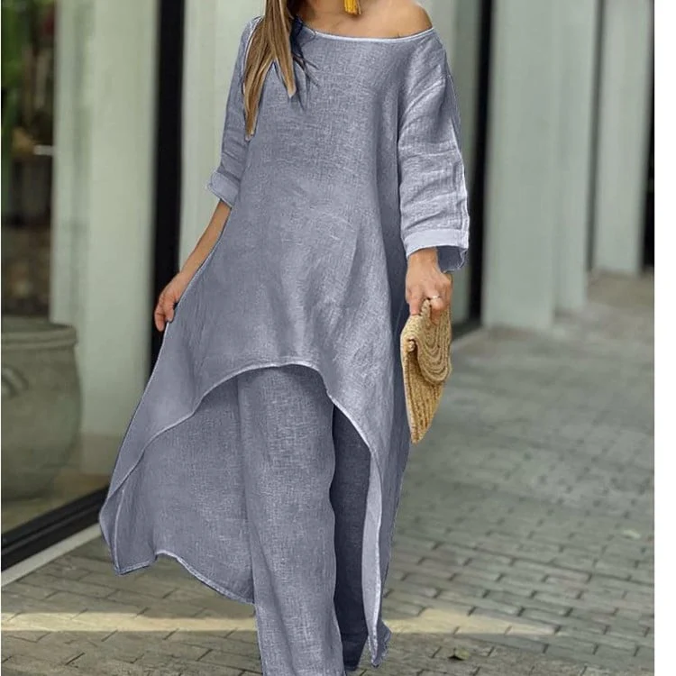 🍃【Office to Brunch】Women's Solid Color Linen Fashionable Casual Suit 🍃 | Wrinkle-Release Tech | Breathable Unlined Design | Anti-Static Fabric