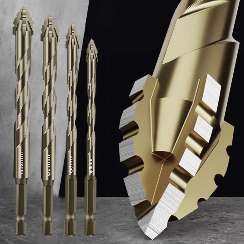 High-Strength 4-Flute Serrated Eccentric Drill Bit Kit