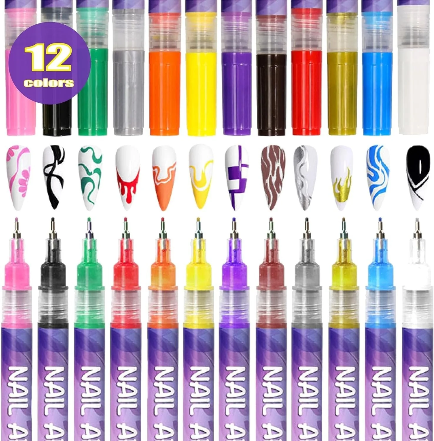 🎁LAST WEEK SPECIAL PRICE: ￡9.99!!⏳12 Colors Nail Art Pens Set🎨💅