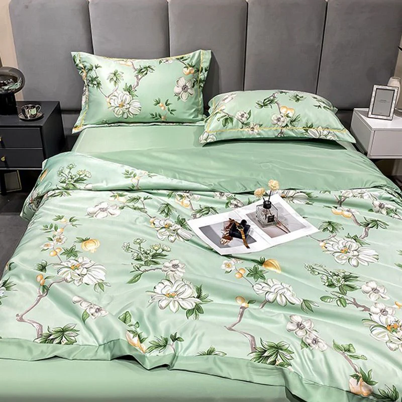 Washable Icy Cool Breathable Summer Quilt 4-piece Set