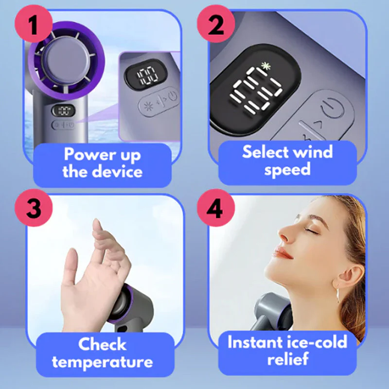 🔥Free Shipping-HOT SALE 50% OFF🔥Portable Handheld Fan,Speed(1-100) Adjustable Turbo Mini Fan