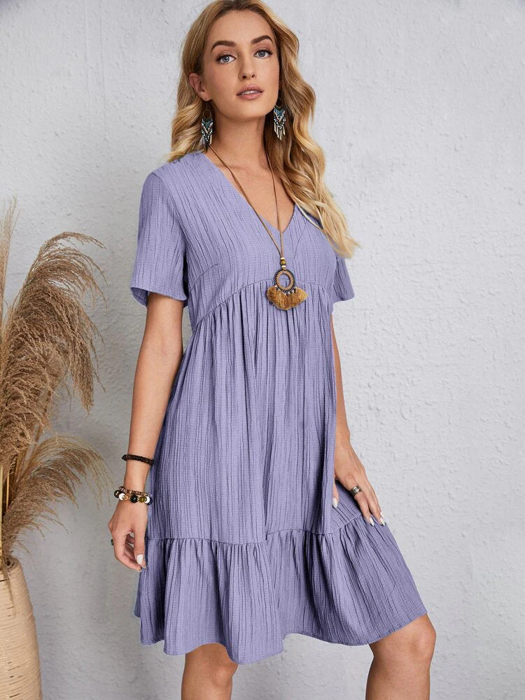🎁Hot Sale 50% OFF⏳Retro V-neck Loose Casual Dress