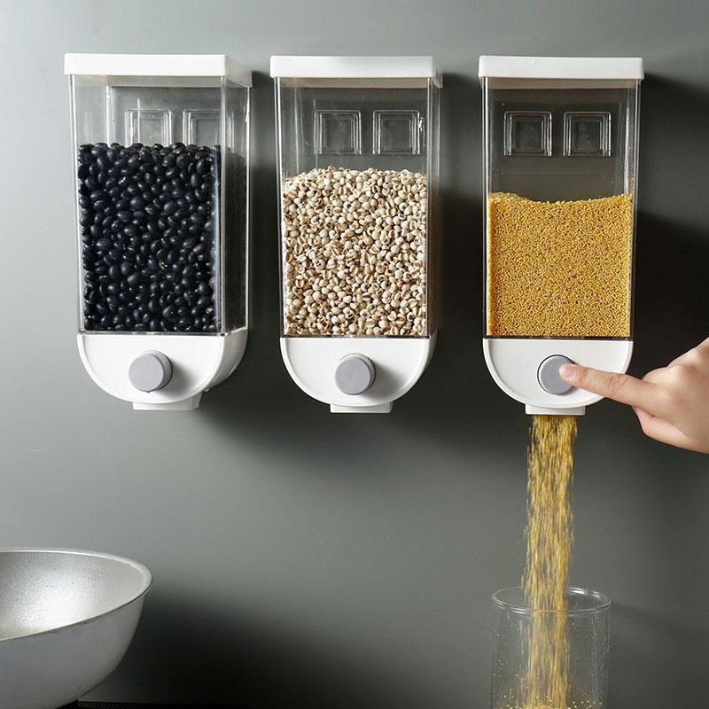 Wall-mounted Cereal Dispenser Storage Box