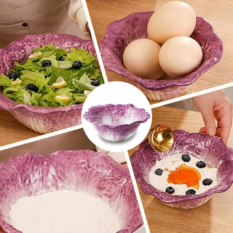 🥬 Cabbage Ceramic Art Dinner Plates✨