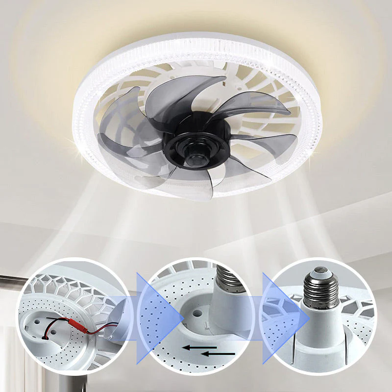 2-in-1 Mute Adjustable Fan Light with Remote Control for Bedroom