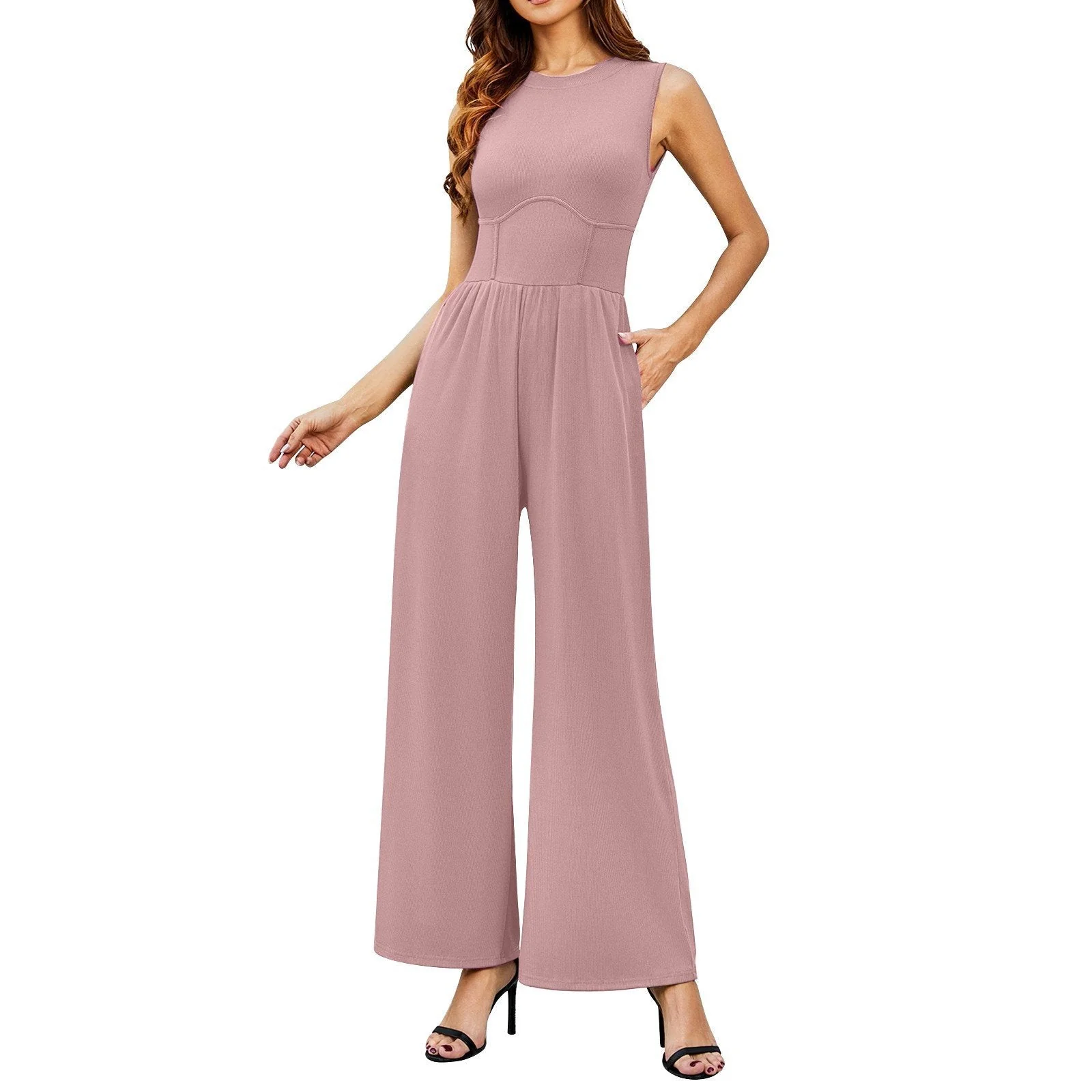 🔥Promotion 50% OFF 🔥Women’s Solid Sleeveless Wide Leg Jumpsuit &Free shopping✈️