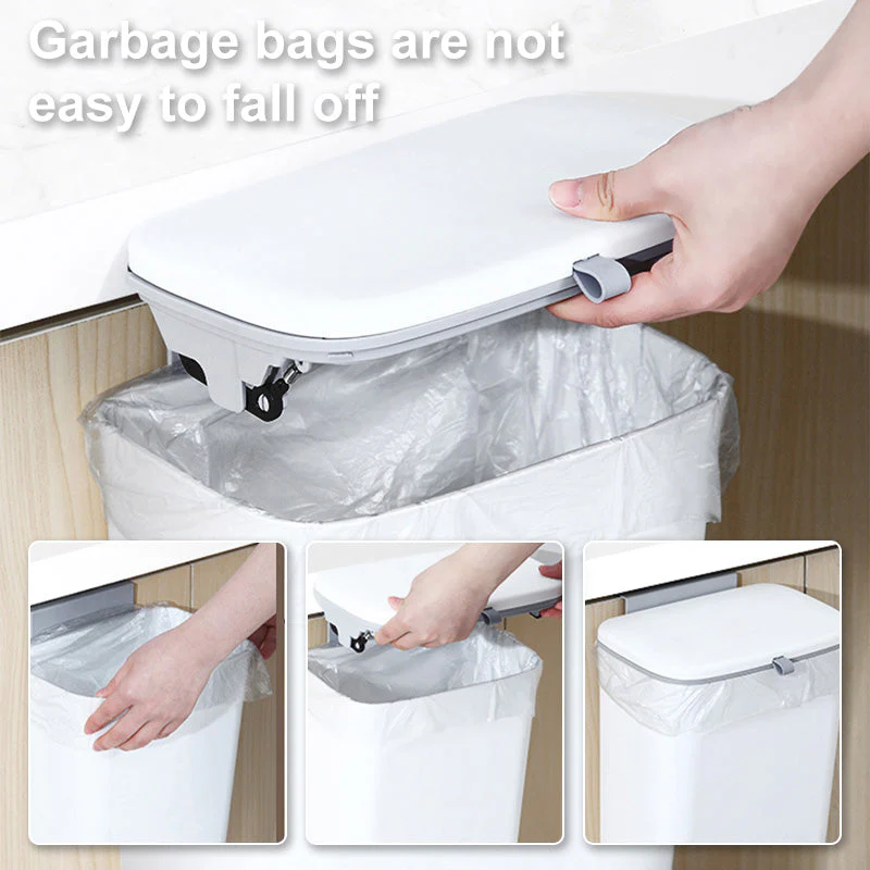 Kitchen Hanging Trash Can with Lid