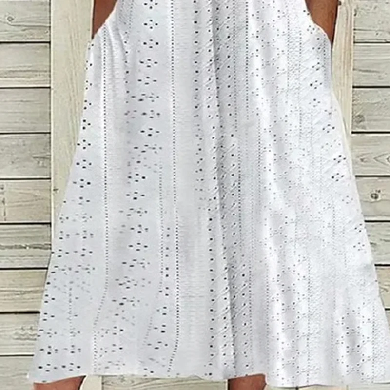 💃Women's Elegant V-Neck Hollow-Out Solid Dress