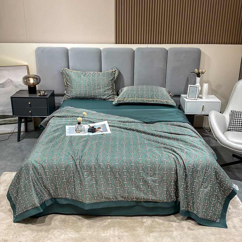 Washable Icy Cool Breathable Summer Quilt 4-piece Set