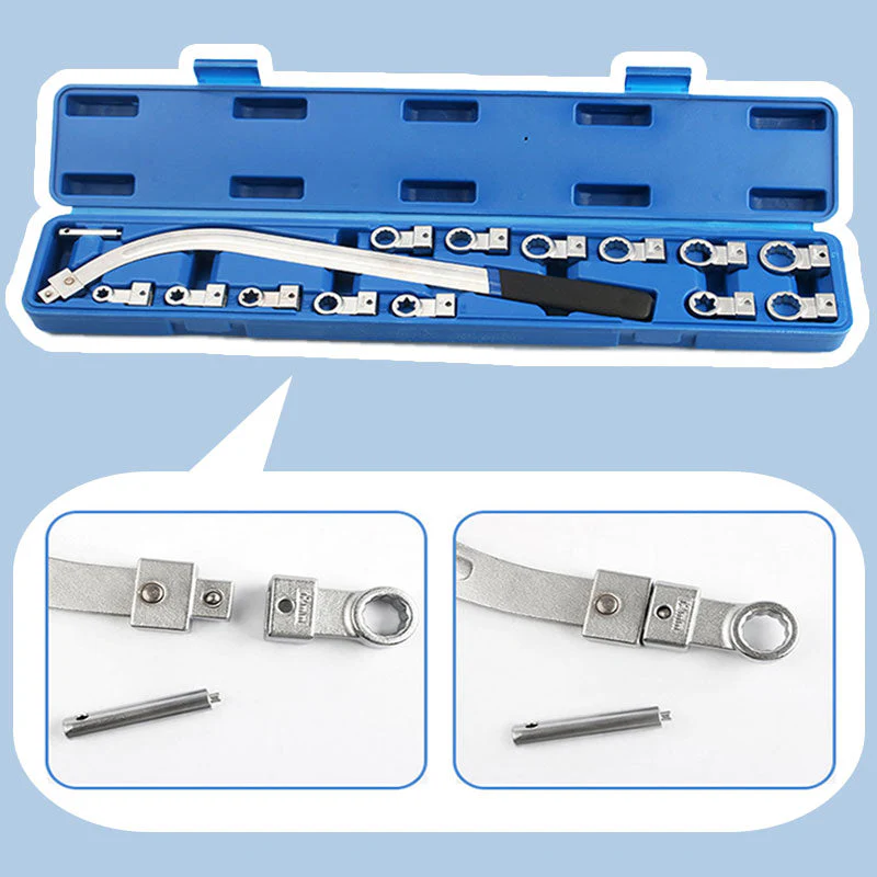 🔧15 Piece Portable Replaceable Head Belt Wrenches Set