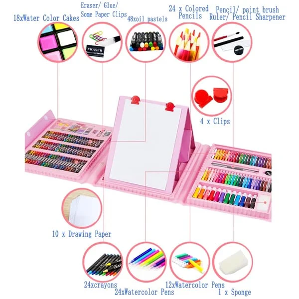 🎁Christmas Gift 🎄🎅🎨 50% OFF HOT PROMOTION! ✨ Deluxe 6-in-1 Art Creativity Set - Includes Drawing Tools & 12 Colors for Kids' Creative Development 🧑‍🎨🌟