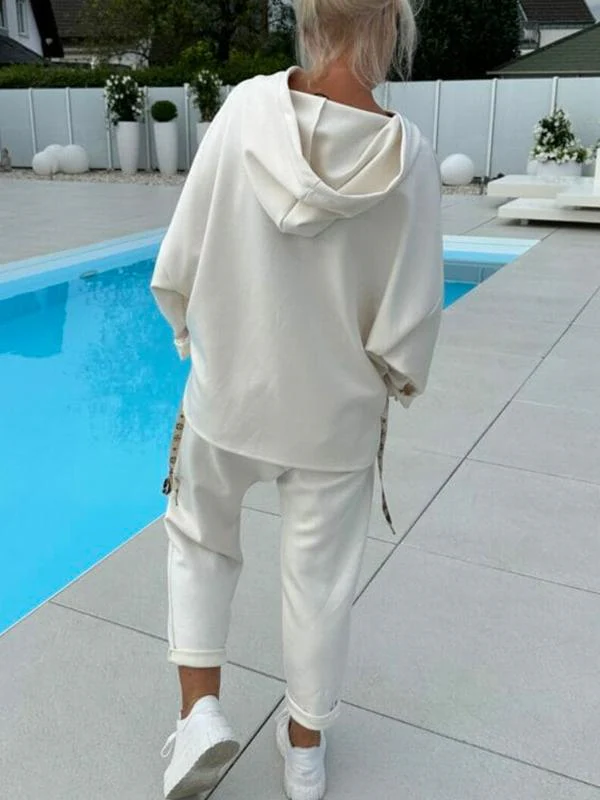 🔥Women's Two-Piece Solid Color Hooded Sweatshirt Set