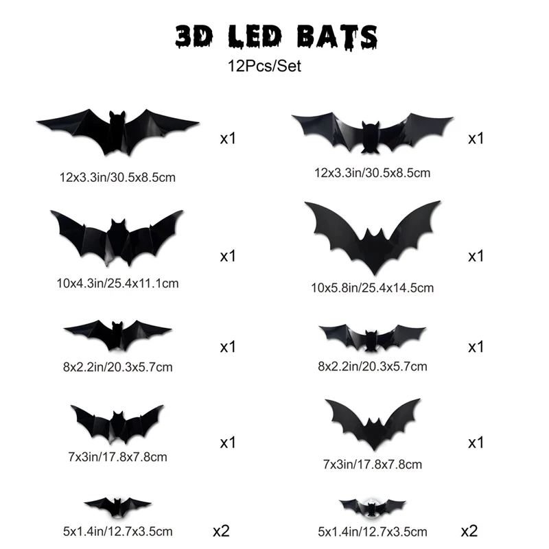 🦇Halloween 3D Lighted Bats