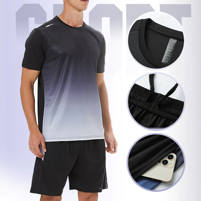 🎁Summer Hot Sale 50% OFF☀️💦Men’s Loose-Fit Breathable Quick-Drying Athletic T-Shirt & Shorts Tracksuit
