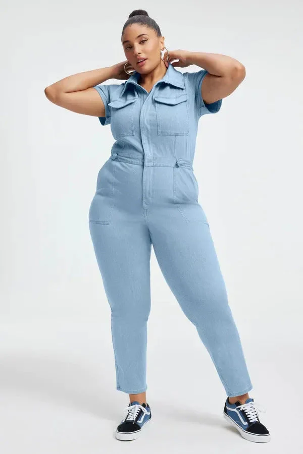 🩱Skinny Bootcut Denim Jumpsuit