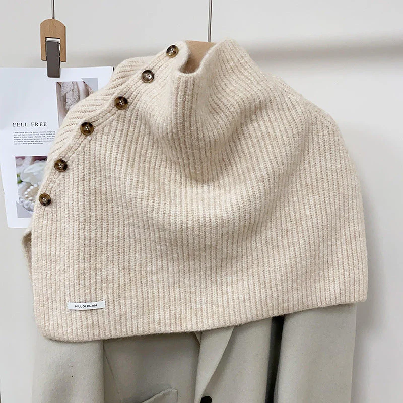 🔥Winter hot sale🔥Gift Choice - Multi-Purpose Buttoned Split Knit Shawl
