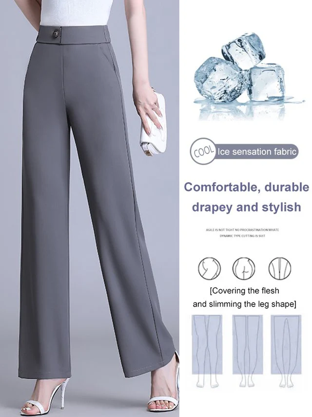 ✈️ Free Shipping📦High-waisted Flesh-concealing Thin Icy Narrow Straight-leg Pants