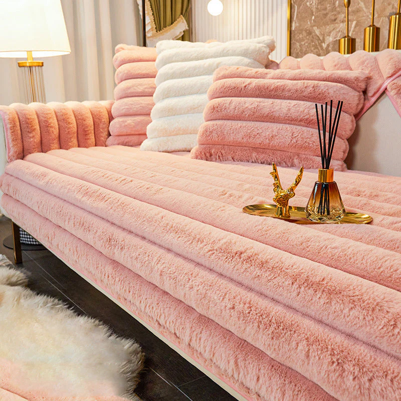 Rabbit Fur Non-Slip Plush Sofa Cover（50% OFF）