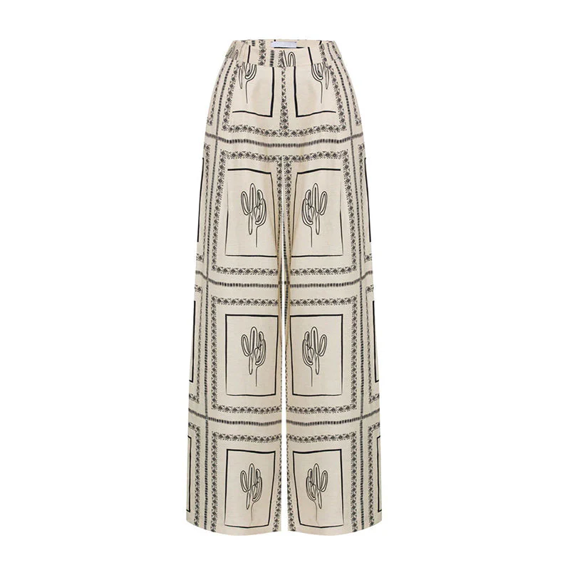 While supplies last! 🎁Women's Geometric Print 2-Piece Set - Shirt and Wide Leg Pants