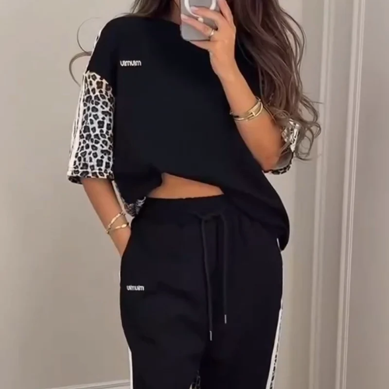 🌺New for Summer 2025! Leopard print patchwork set🌺