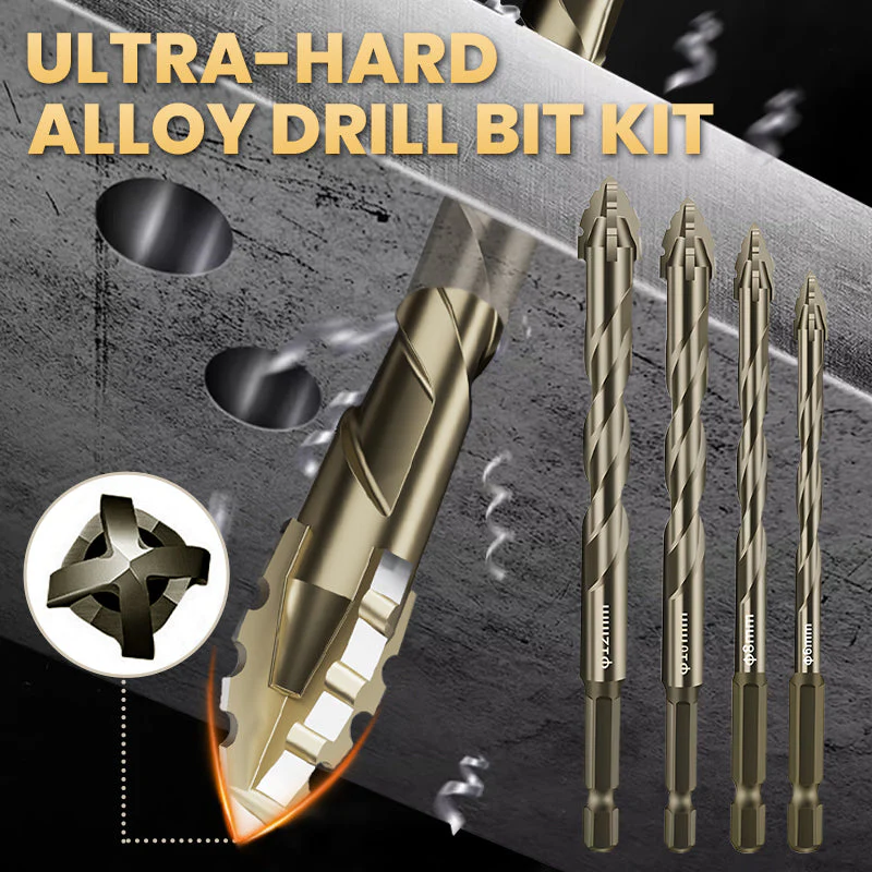 High-Strength 4-Flute Serrated Eccentric Drill Bit Kit