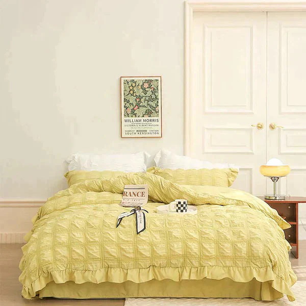 ✨2025 Hot Sale✨Icy Seersucker Summer Cool Quilt Lace 4-piece Set