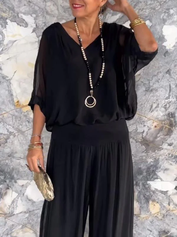 🎁Hot Sale！⏳Elegant Chiffon Two-Piece Set