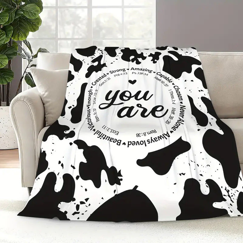 Ultra Soft & Fluffy Cow Print Blanket