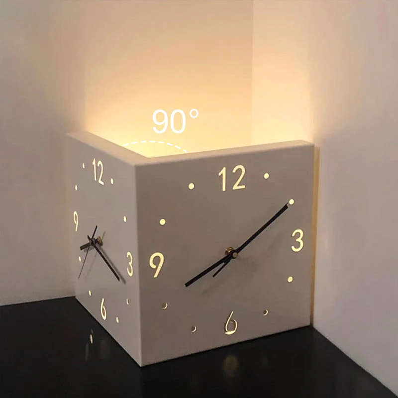 🔥The last day 40% OFF🔥Automatic Induction 3D Double-Sided Corner Wall Clock