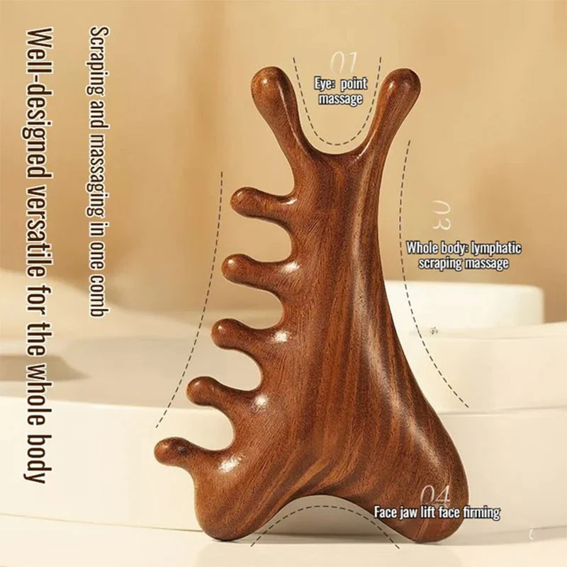 🥳New Year Specials🥳4-in-1 Wooden Scalp Massage Comb Gua Sha Tool