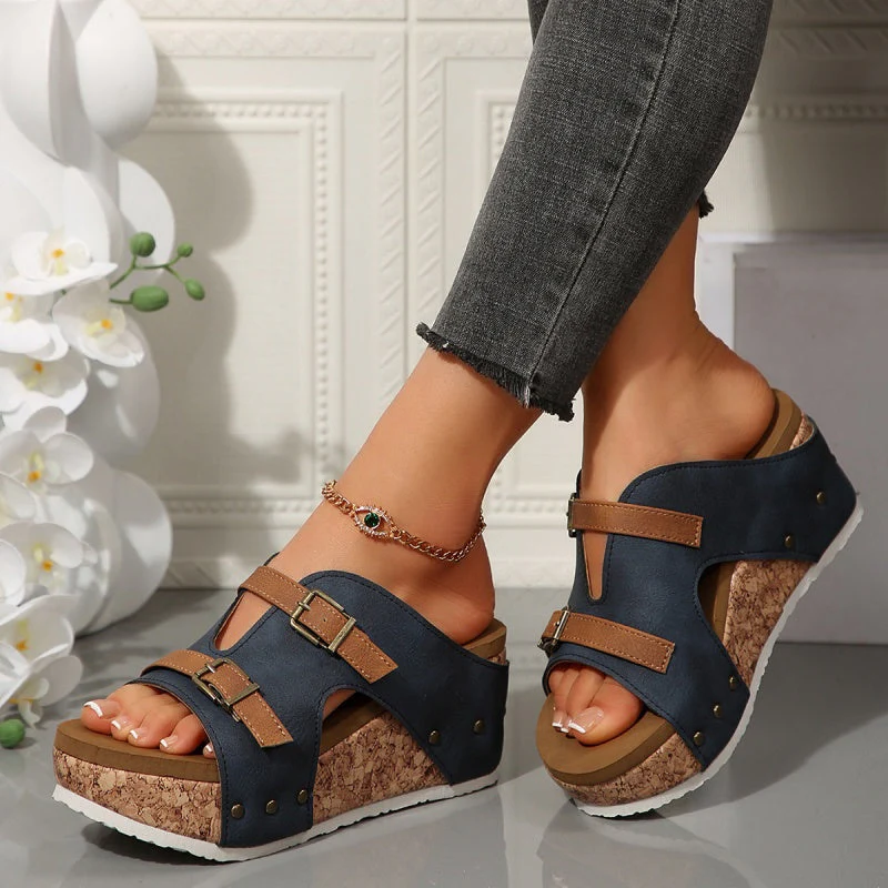 🔥Summer Promotion 50% OFF 🔥Women's Fashion Cutout Platform Wedge Sandals