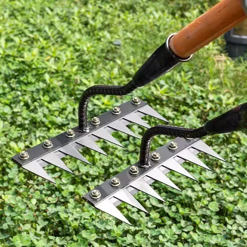 🔥Hot Sale🔥5/6/7/8 Teeth Carbon Steel Garden Weeding Rake