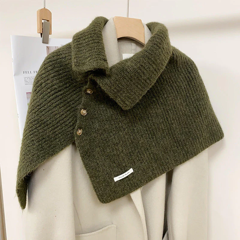 🔥Winter hot sale🔥Gift Choice - Multi-Purpose Buttoned Split Knit Shawl