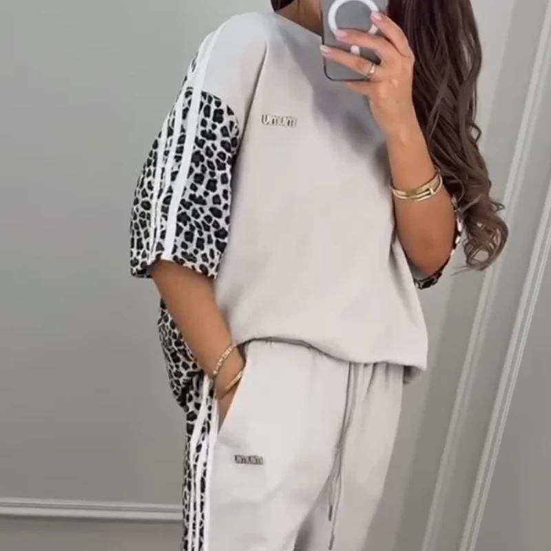 🌺New for Summer 2025! Leopard print patchwork set🌺