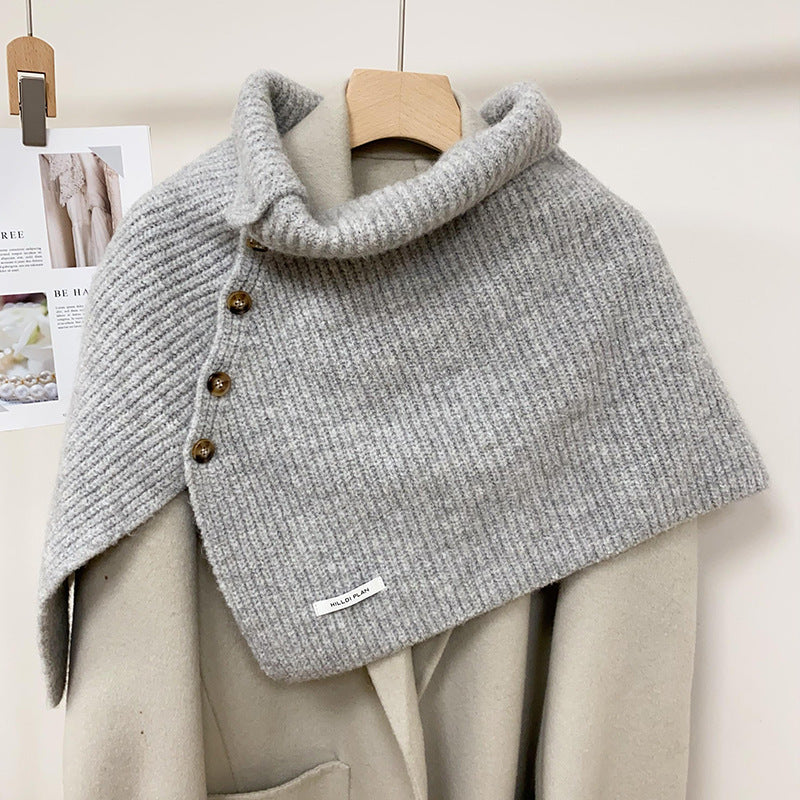 🔥Winter hot sale🔥Gift Choice - Multi-Purpose Buttoned Split Knit Shawl