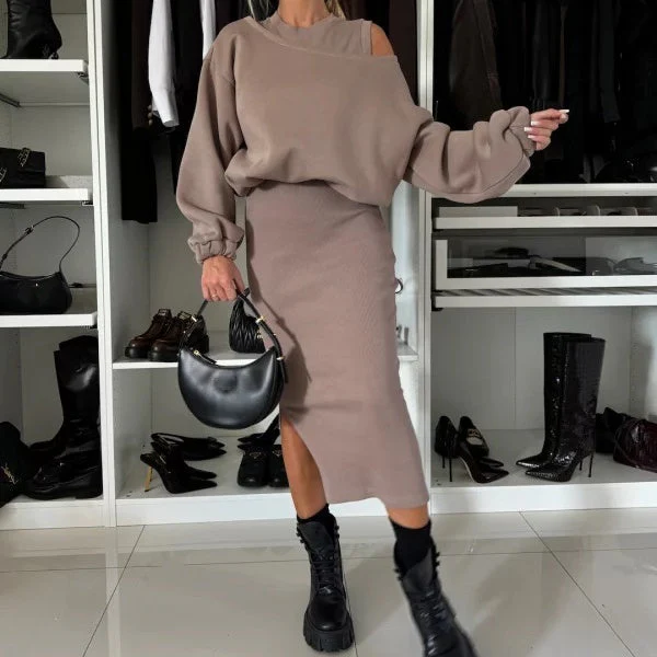 🔥Spring Sales 40%OFF🔥Women's Sweatshirt & Sleeveless Dress 2-Piece Set