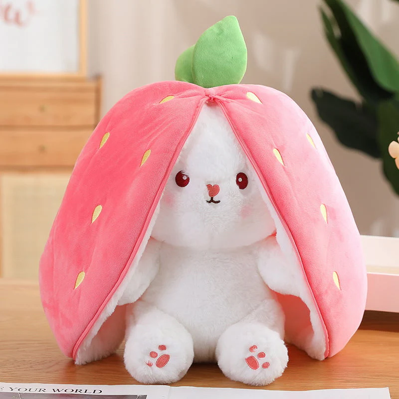 🍓 LAST DAY PROMOTION - 50%OFF🍓Strawberry Bunny Transformed into Little Rabbit🎀 Fruit Doll Plush Toy🐰