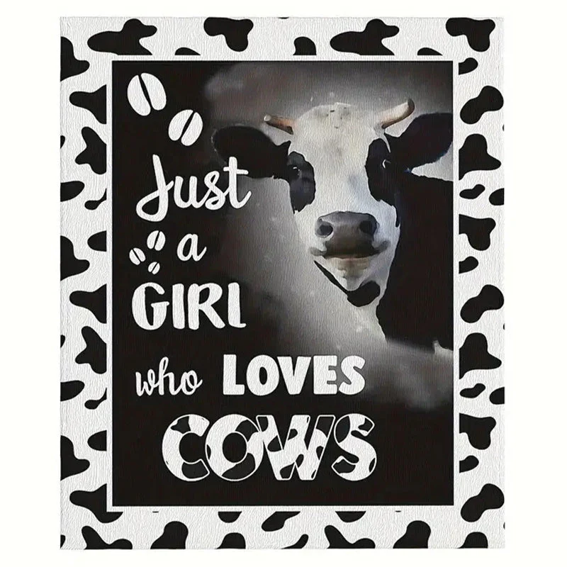 Ultra Soft & Fluffy Cow Print Blanket